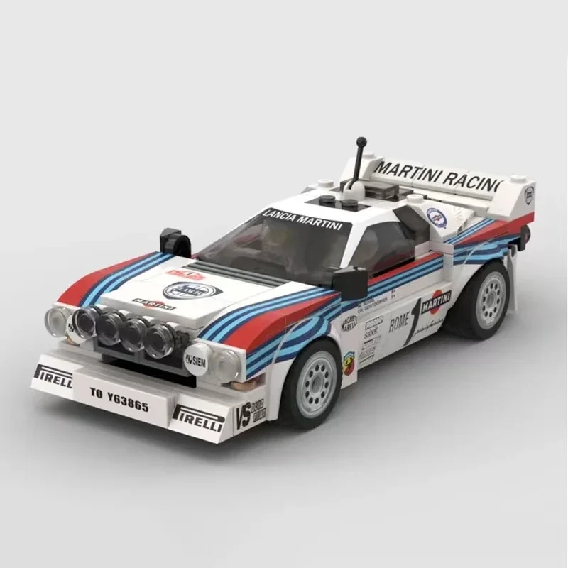 

Гоночный победитель MOC Lancia Rally 037 Martini, Ралли Монте-Карло 1983, строительные блоки DlYToy, кирпичи, новогодние праздничные подарки