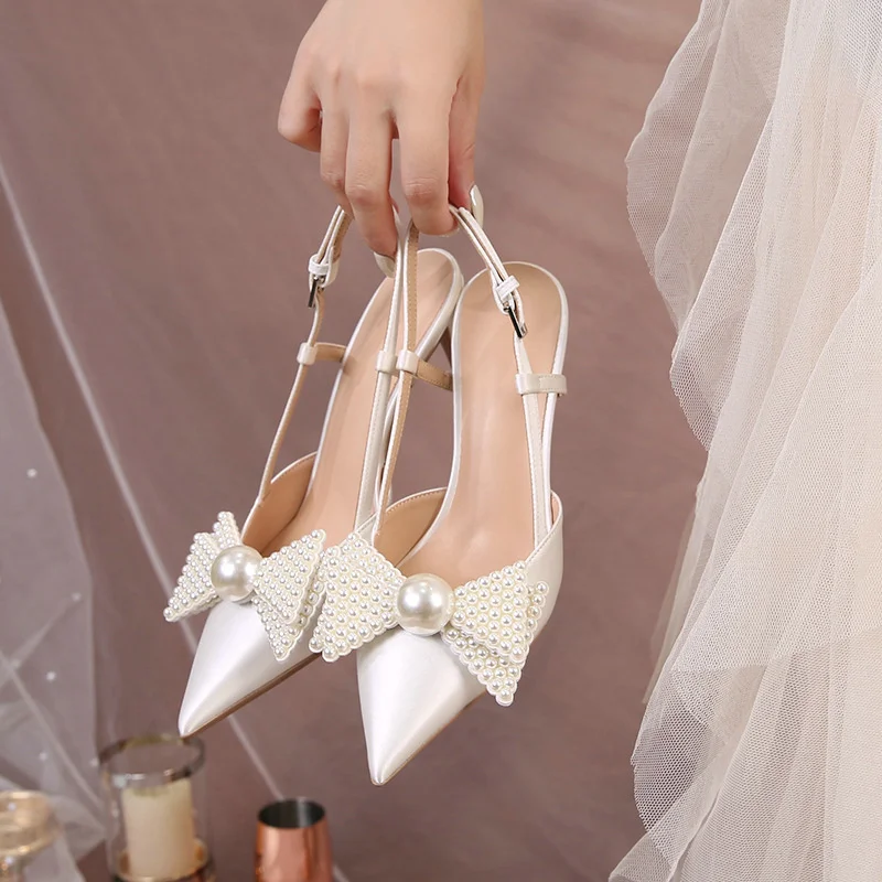 French Wedding Shoes Women 2025 New White Bridesmaid Shoes