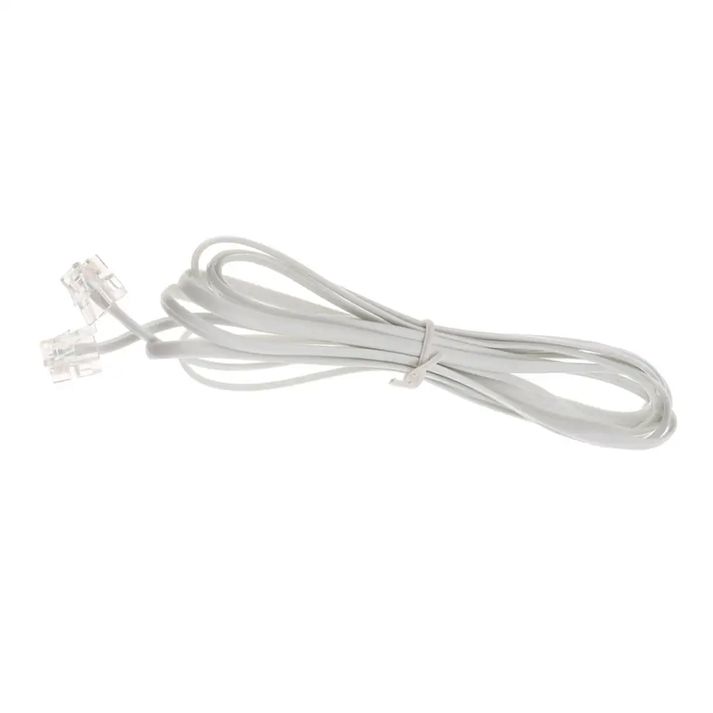 

Telephone Extension Cord Cable Line Wire with Standard RJ-11 6P2C (White 2.4m ,1Pack)
