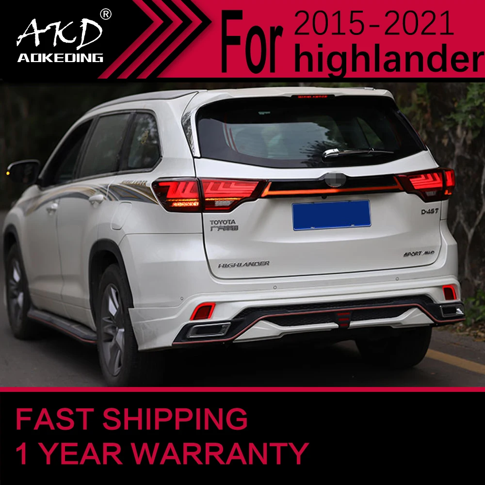 

Car Lights for Toyota Highlander LED Tail Light 2015-2021 Rear Stop Lamp Brake Signal DRL Reverse Automotive Accessories
