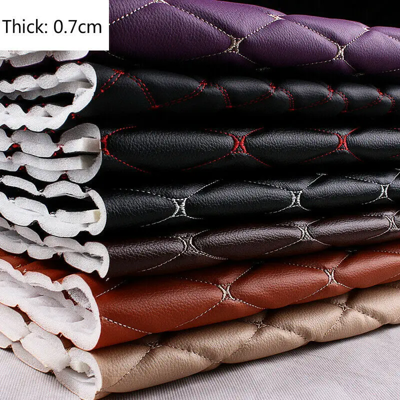Quilted Faux Leather Fabric – Car & Home Upholstery Material 1