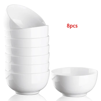 8-Pack 10oz White Porcelain Bowls – Microwave & Dishwasher Safe 1
