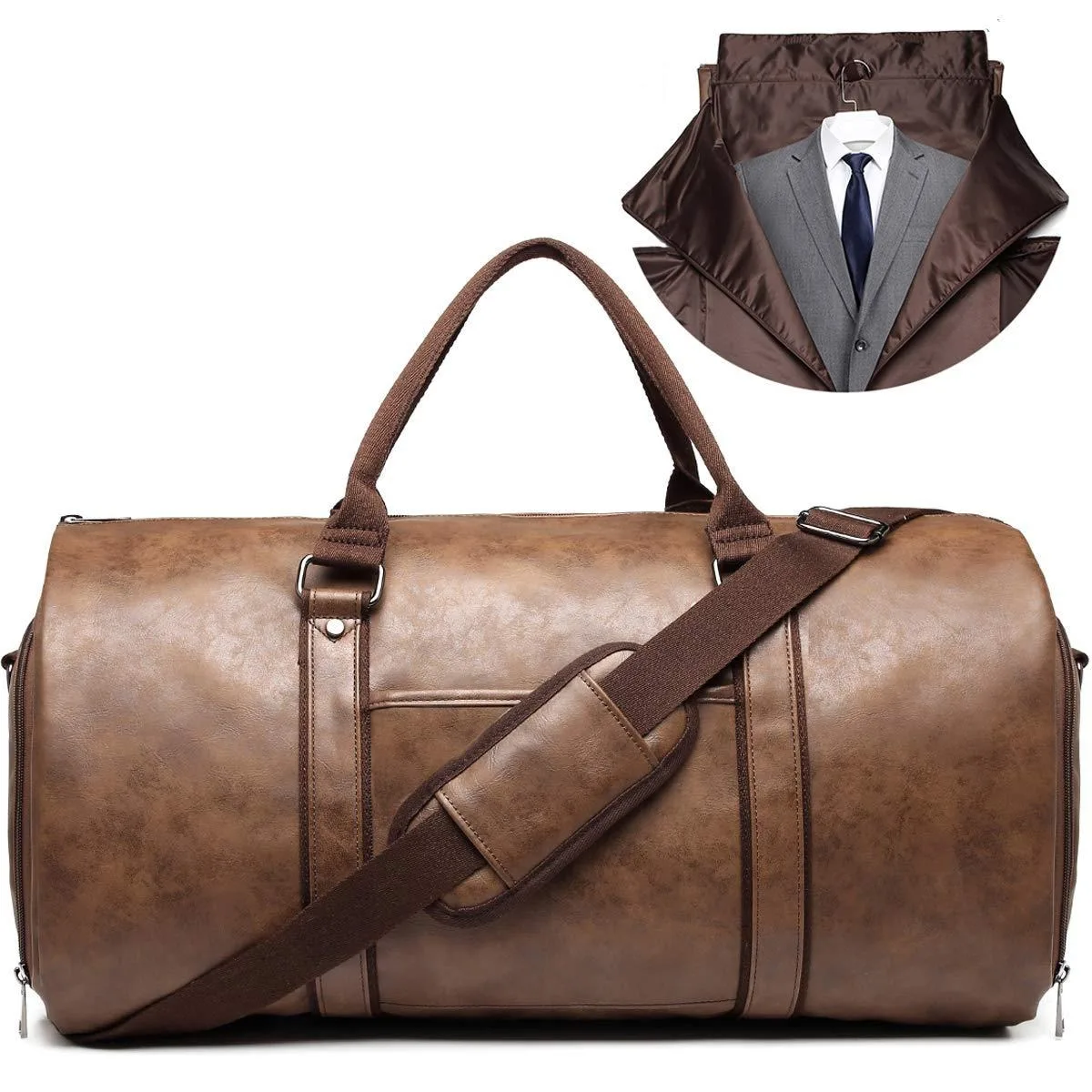 Waterproof Leather Travel Garment Bag