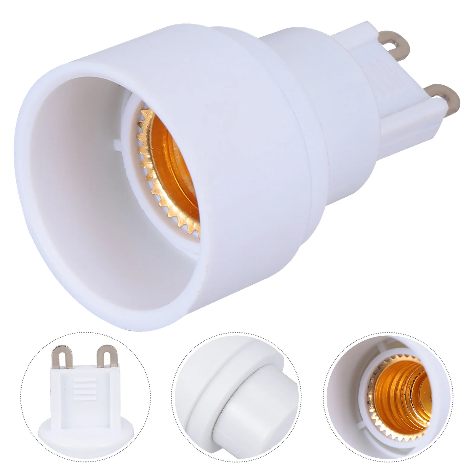 

4 Pcs Light Bulb G9 to E14 Lamp Holder Screw LED Converter Adapter Branches Base White Converters