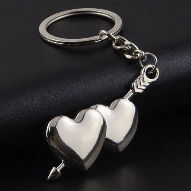

200Pcs Couple Creative Heart Shape Keychain Car Pendant Key chain Zinc Alloy Keyfob Key Ring Valentine's Day romantic Lover Gift