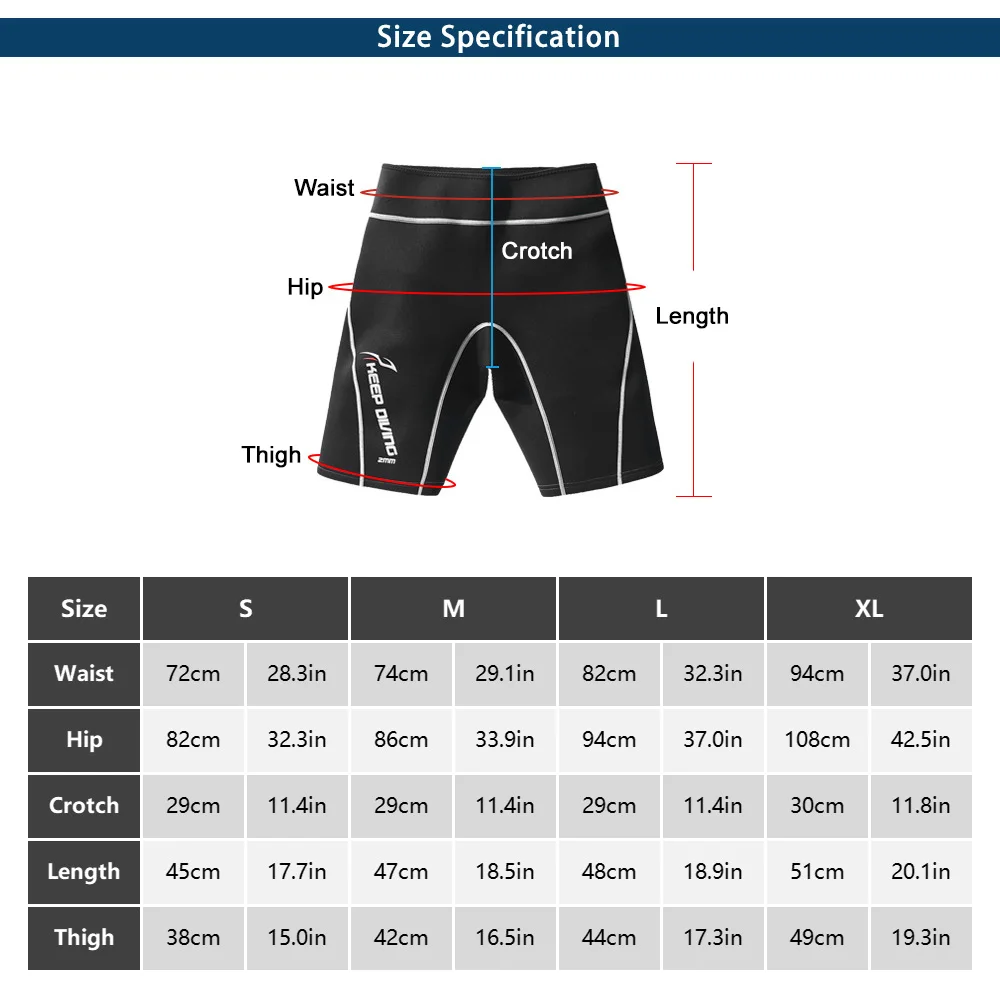 Neoprene Wetsuits Shorts Diving Wet Suit Trunks for Swimming Aerobic Surfing Snorkeling Sauna Sweat Size S-XL 2mm