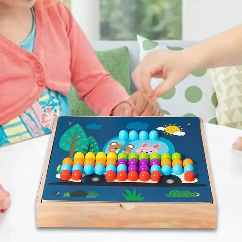 Wooden Puzzle Toys Children Wooden Peg Puzzles Creative Kids Game Early Education Supplies For Preschool Nursery Kindergarten