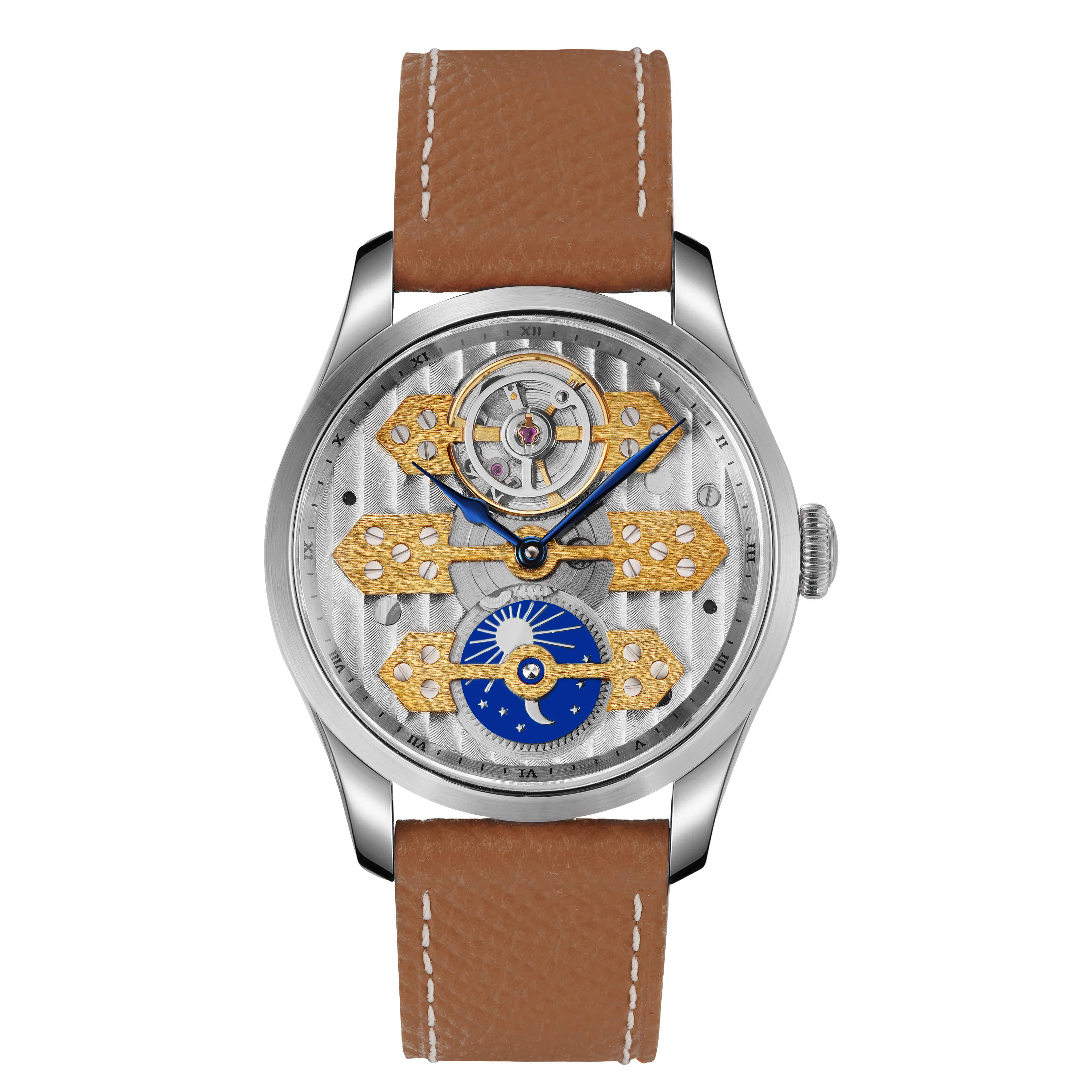 FARASUTE 39mm Day Night Manual Men Watch Luxury Mechanical Sapphire UK Stock