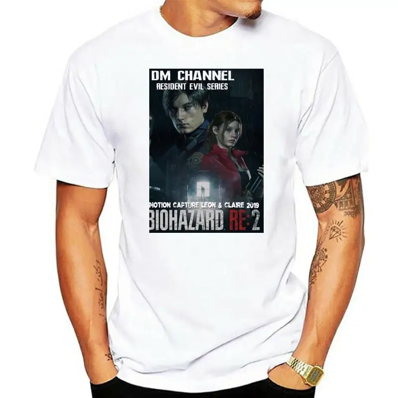 Slimerland Cotone A Maniche Corte Resident-Evil-2-Poster- Tshirt Per Uomo