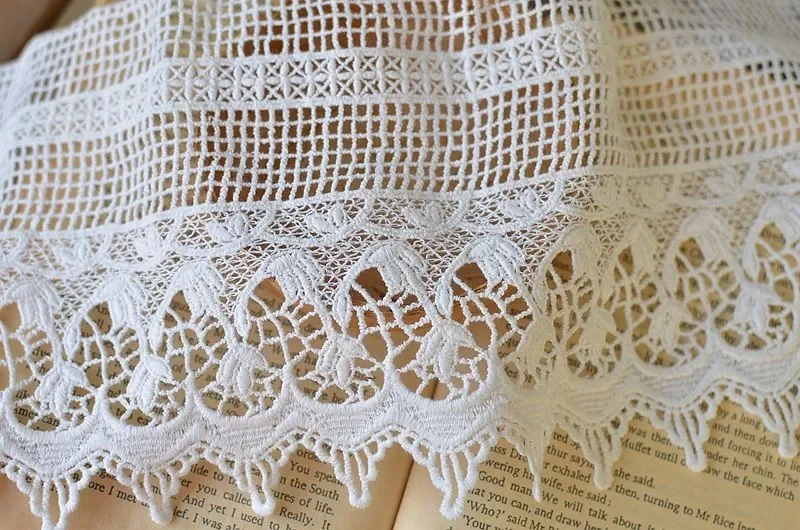 Lace Fabric Chiffon Lace Fabric Lace Decoration African lace fabric DIY 1yard Water soluble Cotton embroidery wide fabrics Wedding Decoration Trim