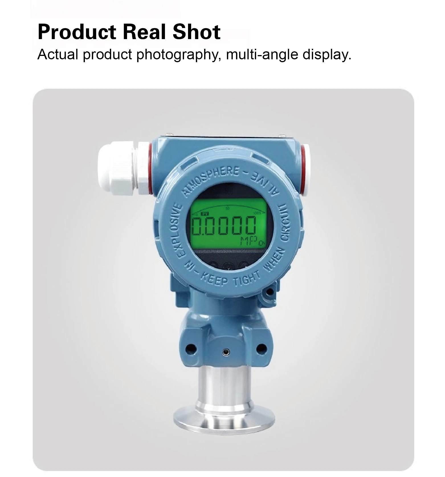PCM400KF Sanitary Digital Pressure Transmitter Liquid Level Sensor Tri Clamp 12V