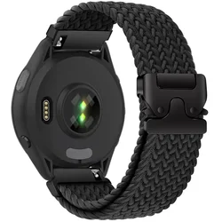 Braided Nylon Strap with Parachute Buckle - Premium Watchband Accessories - Strap width 22mm (Black)