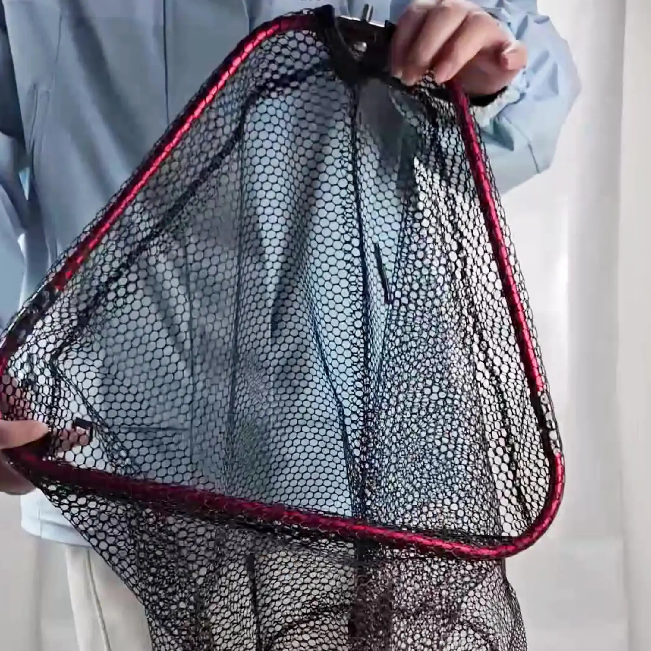 Épuisette Télescopique Pliante Pêche à La Mouche - Maille Caoutchouc - 80-100 Cm