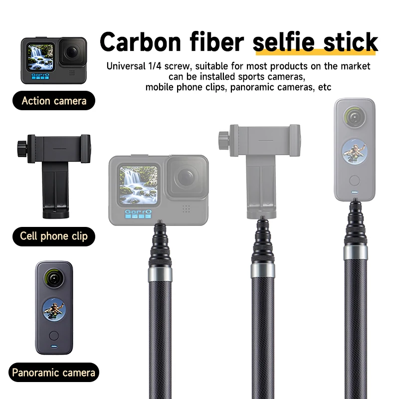 3 m carbon fiber selfie stick for insta360 camera lengthening ultra-long stealth aerial extension stick selfie