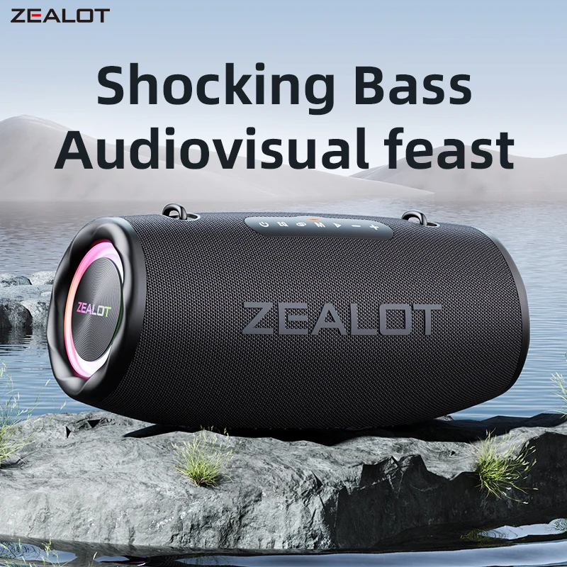 ZEALOT-S87 ワイヤレススピーカー ZEALOT-S87 ポータブル Bluetooth スピーカー、XBass 付き 80W
