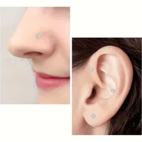 1/4pairs Magnetic Punk Vintage Nose Studs - No Piercing Required, Fashion Women's Piercing-Free Nose Jewelry Set, Stud Earrings - Image 3
