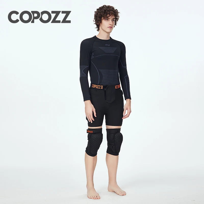 COPOZZ 22701 Outdoor Ski Knee Pads Motorcycle Skating Sports Protective Skiing Hip Protector Padded Breathable Adjustable Gear Shorts