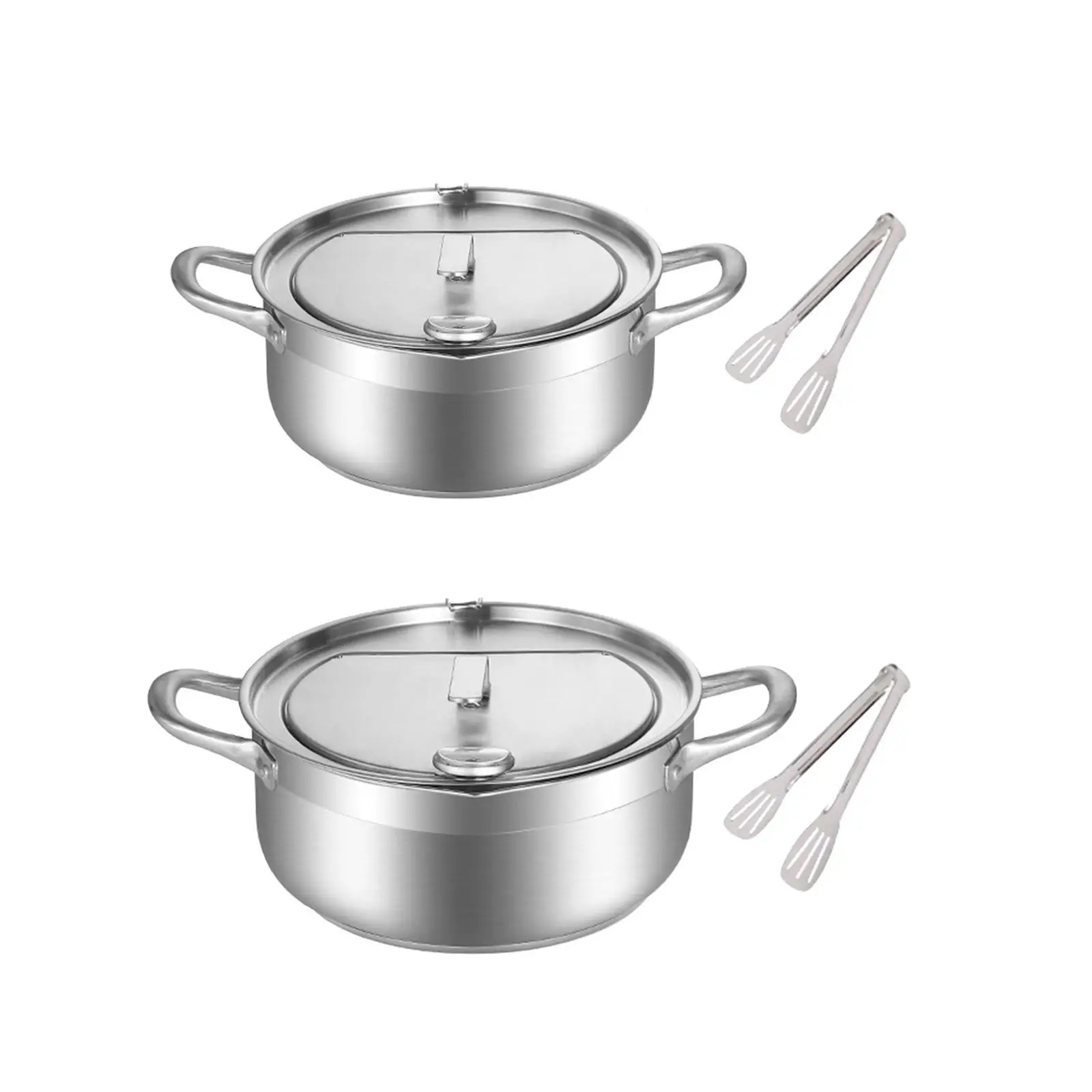 Stainless Steel Frying Pot Frying Chicken Pot Temperature Control Easy to Clean Small Fryer Oil Frying Pan for French Fries