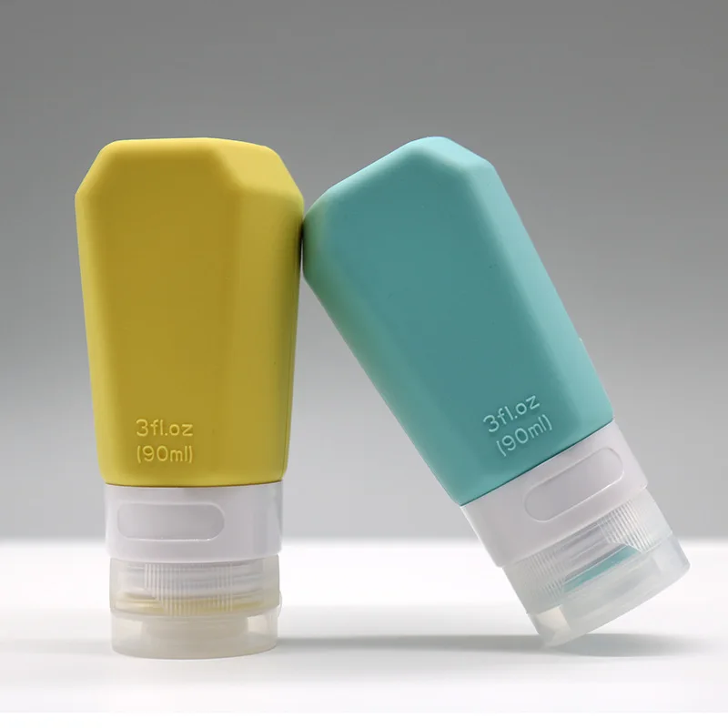 90ML Portable Silicone Travel Refill Bottle Shampoo Lotion Soap Liquid Refill Empty Bottle Skin Care Products Storage Container