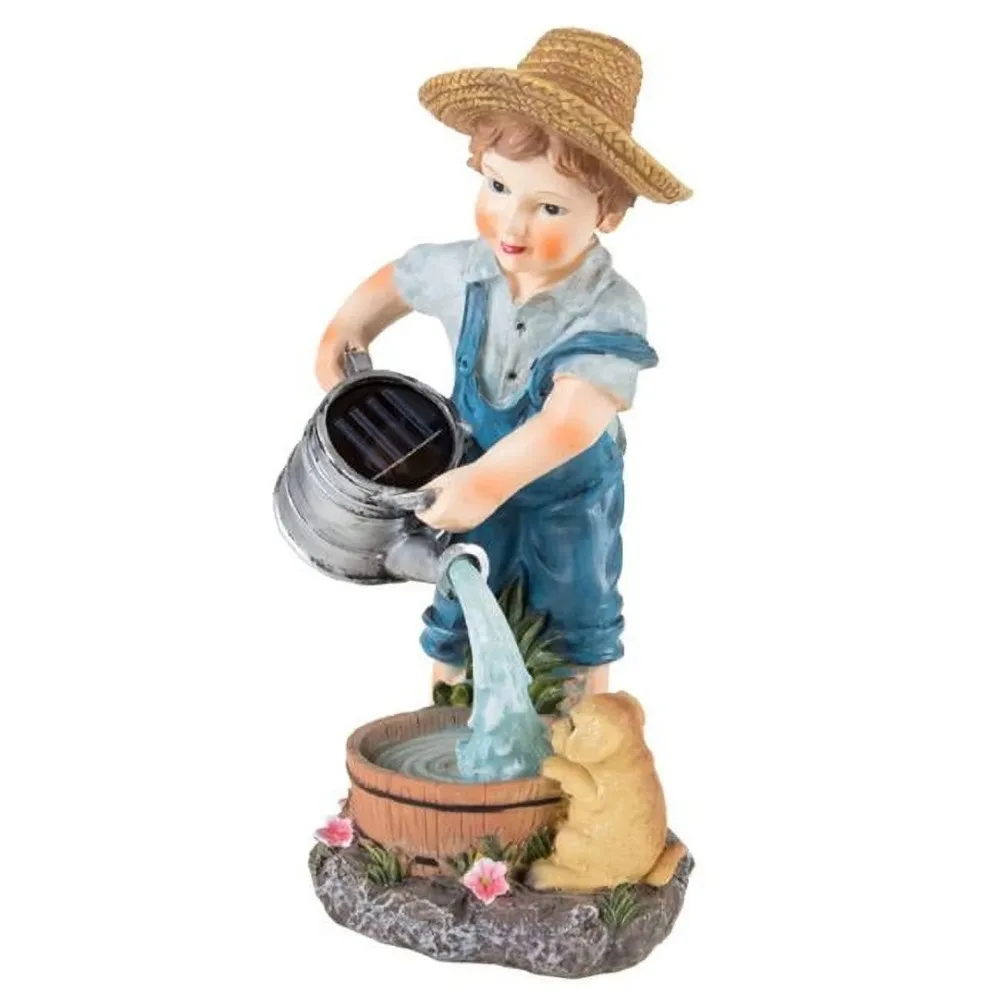 

Home and Garden Decorations Solar Outdoor LED Light & Little Boy Gardening Decoration Decors Sculptures Backyard & Yard Decor