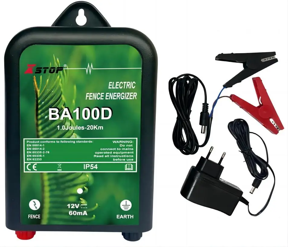 XSTOPWaterproofDualElectricFenceEnergizerPoweredByBatteryDC