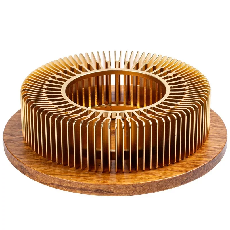 Theepot Warmer Base - Luxe Theepot Heater, Champagne Gouden Theelicht Kaarsenhouder | Stabiele, Massieve Walnoot Houten Basis, Aluminiumlegering Drank Warmer voor Woondecoratie Theepot Warmer Base - Luxe Theepot Heater, Champagne Gouden Theelicht Kaarsenhouder | Stabiele, Massieve Walnoot Houten Basis, Aluminiumlegering Drank Warmer voor Woondecoratie