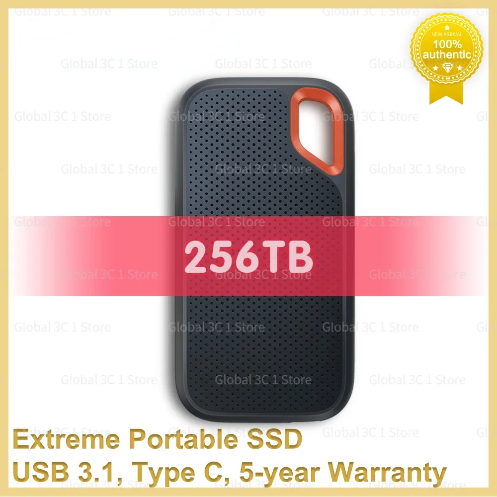 

Extreme Portable PS5 SSD E61 External Solid State Disk USB 3.1 Type-C 1TB 2TB Max to 1050M/s Hard Drive for Laptop Camera