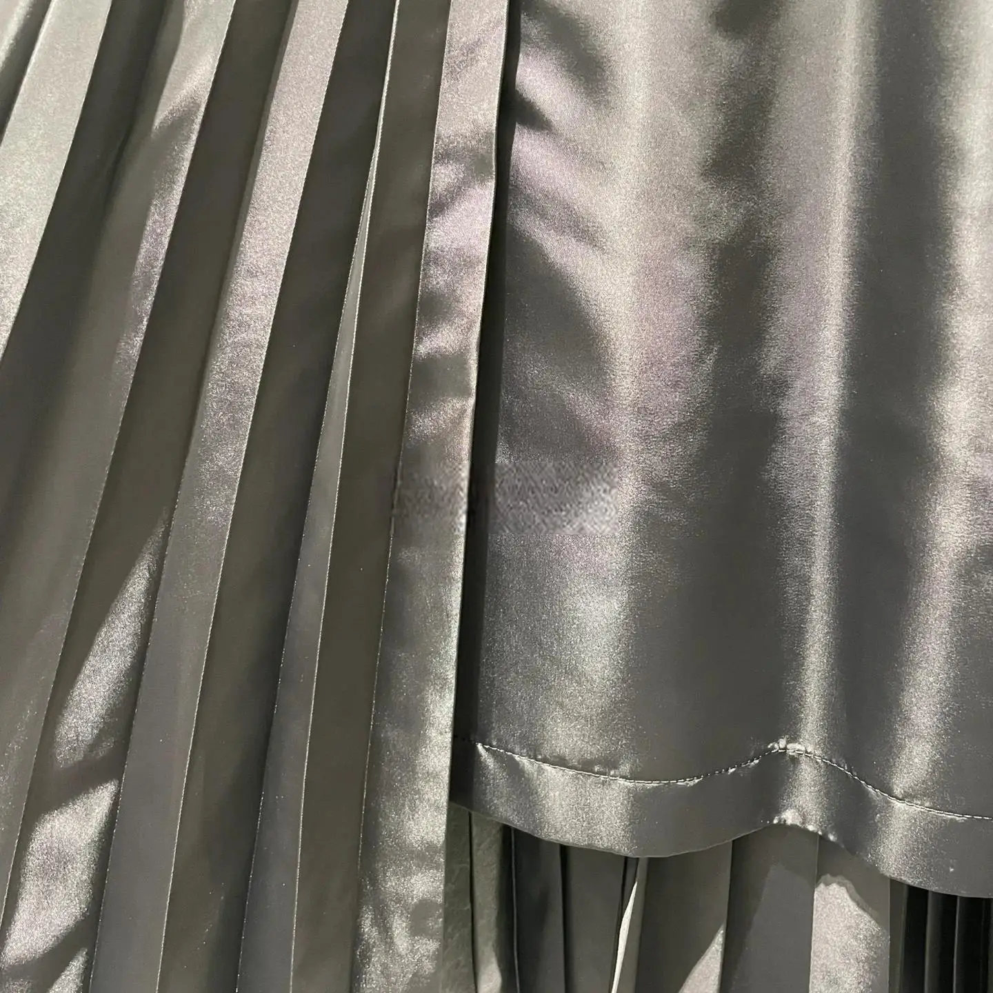 FOG SACAI Casual Pleated Skirt High Waist Elastic Waist A-Line Midi Skirt Trendy Japanese Sle Polyester Cotton Blend