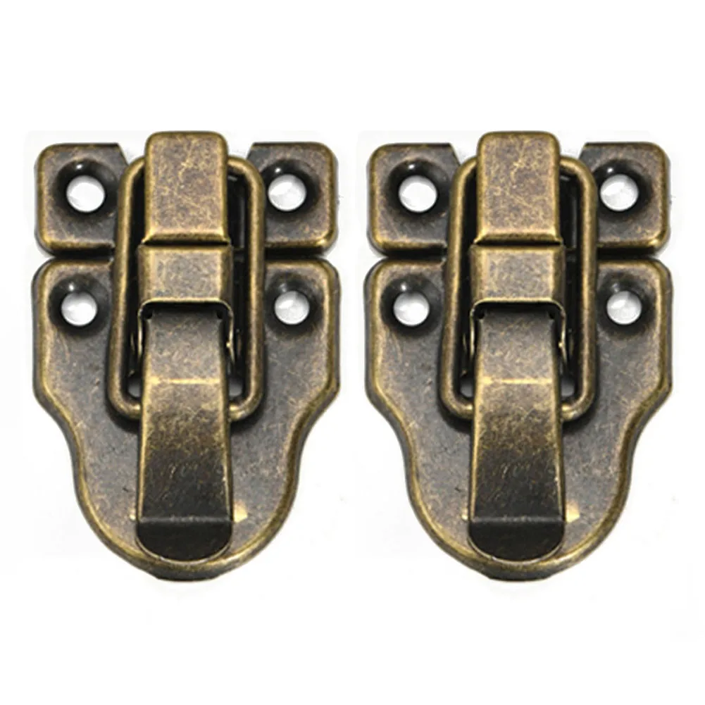 

2 Pcs Antique Hasps Iron Lock Catch Latches For Jewelry Chest Box Suitcase Buckle Clip Clasp Hardware Accessories Old Style