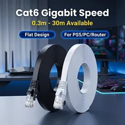 Enhanced High - Speed Cat6 Flat Ethernet Cable - Multiple Lengths Available - 0.5m (CAT 6 Flat Black)