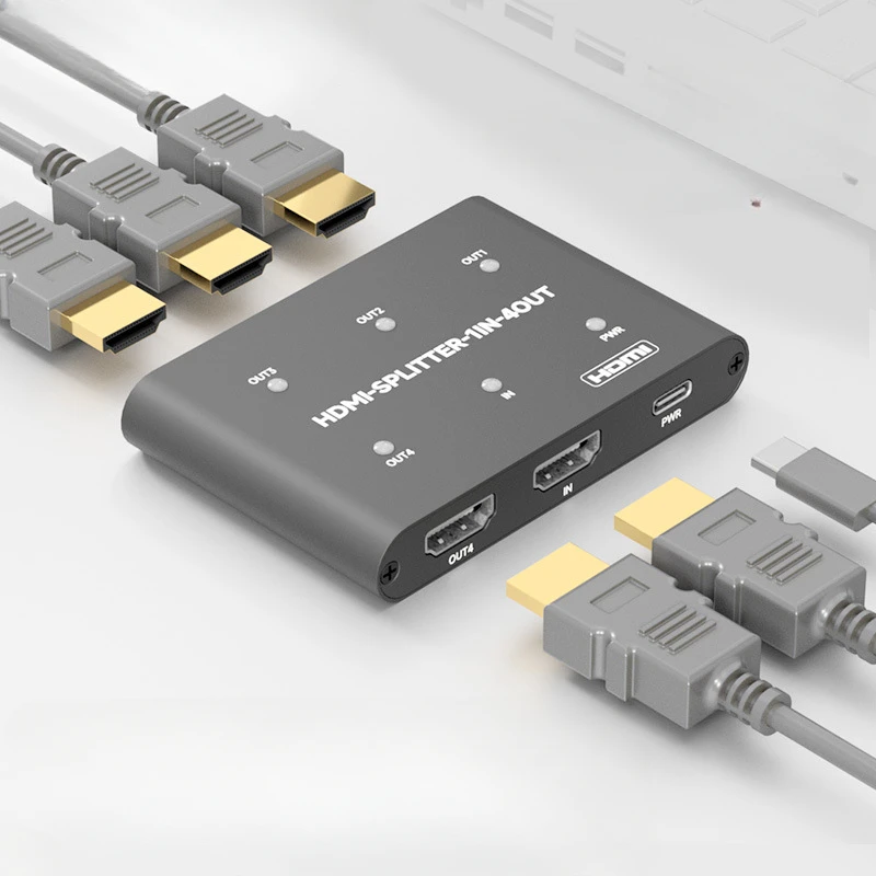 Четырехъядерный разветвитель HDMI 4K HD конвертер один вход четыре выхода совместное использование экрана дисплея