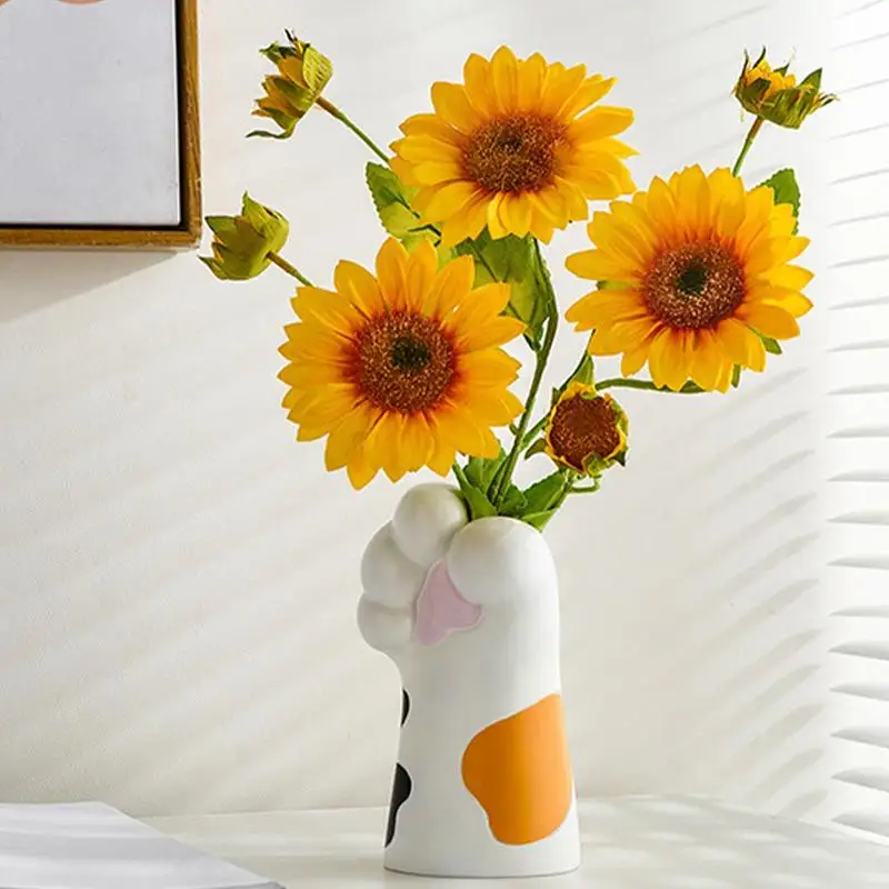 Cat Paw Vase Artificial cute Cat Paw Ceramic Flower Pot Creative Desktop Ornaments For Playrooms Dining Rooms 2