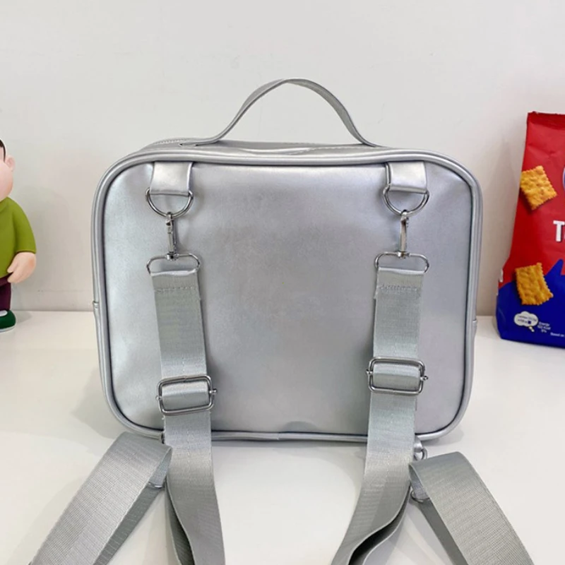 Y2K Japanese Kawaii TV Design Ita Bag Cute PU Shoulder Bag Transparent Pocket Harajuku Crossbody Bag for Women Fashion Backpacks