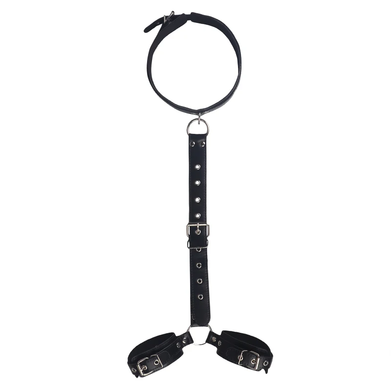 Neck to Wrist Restraints Kit Sexy Women BDSM Fetish Behind Back Handcuffs Collar Adjustable Bondage Set Couple SM Sex Game Tool