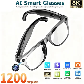 8K AI Occhiali intelligenti Fotocamera multifunzionale Chiamata Bluetooth Assistente vocale Lettore musicale Tradisci occhiali HD fotocromatici