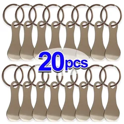 Multipurpose Metal Trolley Token Keychain for Shopping and Home Use (Sliver-20pcs)