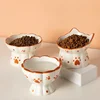 Cat Ceramic Food Bowl Elevated Pet Drinking Eating Feeders Small Puppy Dogs Snack Water Bowls Set Cats Feeding Accessories 5