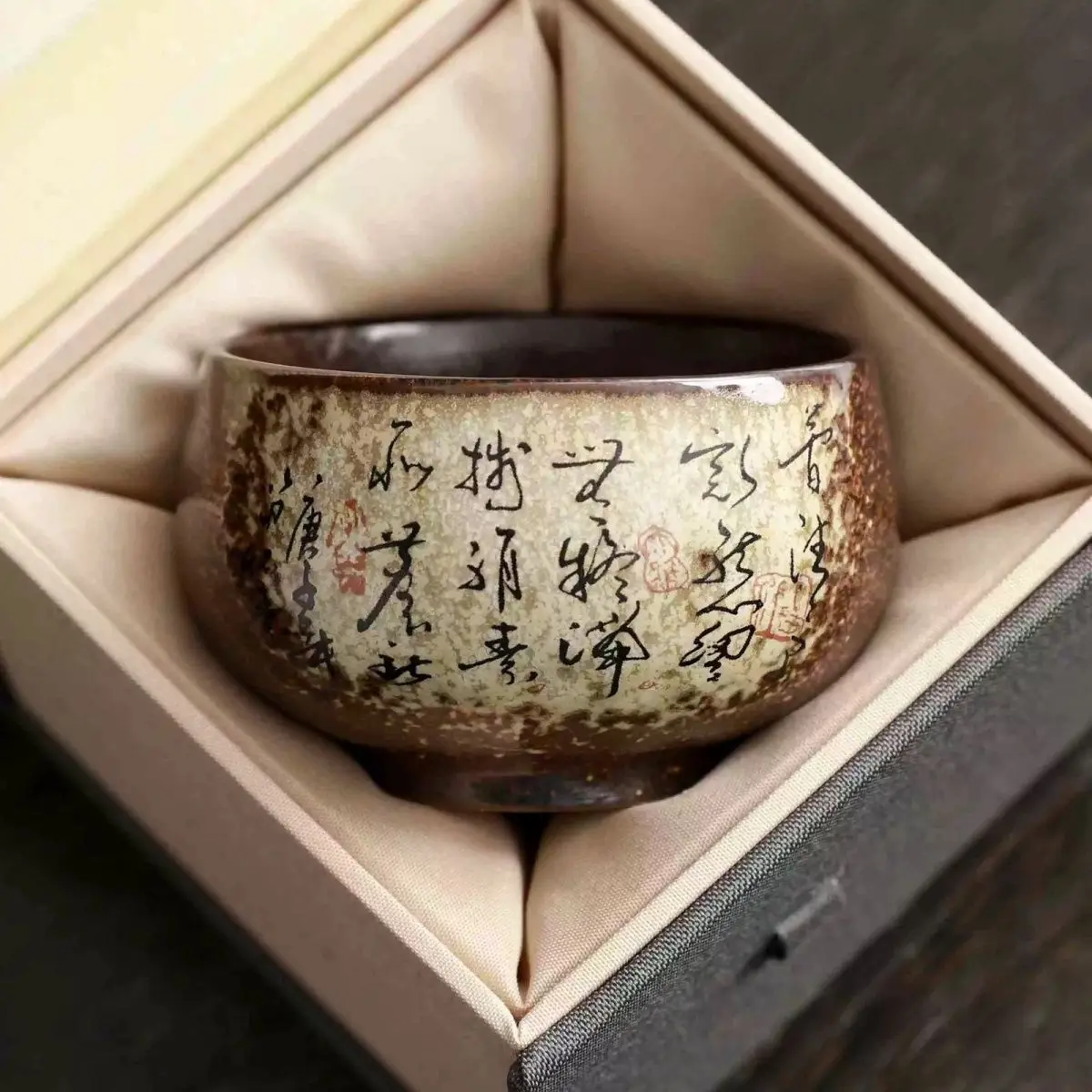Original ore retro kiln transformed tea cup coarse pottery tea cup large single ceramic household kung fu setSingleCup