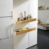 Wooden Kitchen Shelves，Kitchen Spice Rack，Wall-Mounted Punch-Free, Wall wood Storage Shelf， kitchen organizer  corner shelf 2