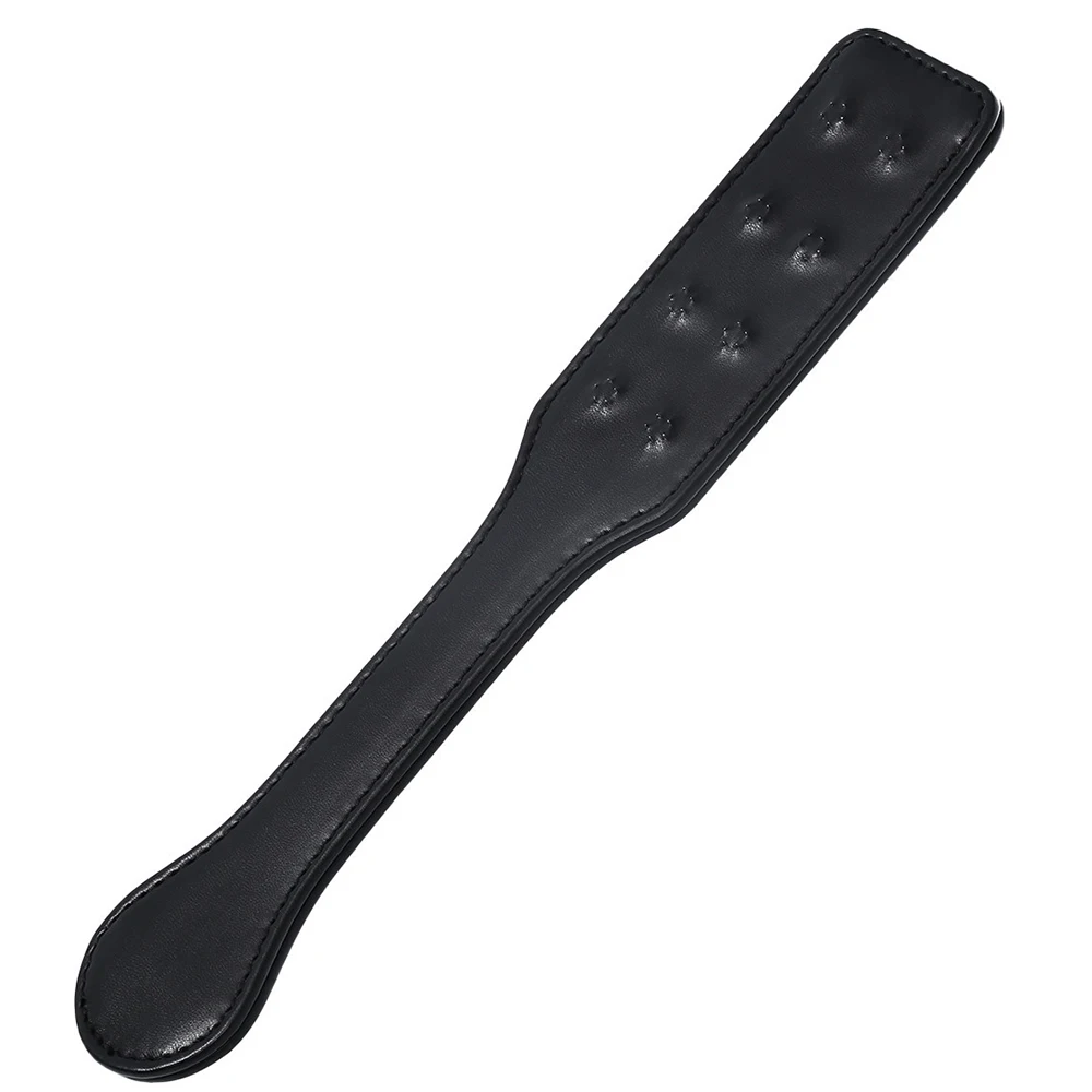 32CM Enhance Pain Stainless steel Spikes PU Leather Spanking Paddle Slapper Whip for Horse Training 2