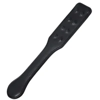 32CM Enhance Pain Stainless steel Spikes PU Leather Spanking Paddle Slapper Whip for Horse Training 2