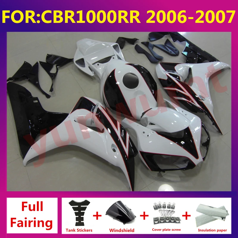 

For CBR1000RR CBR 1000RR CBR1000 RR 2006 2007 Motorcycle Injection full Fairing Kit fit Bodywork fairings zxmt set black white