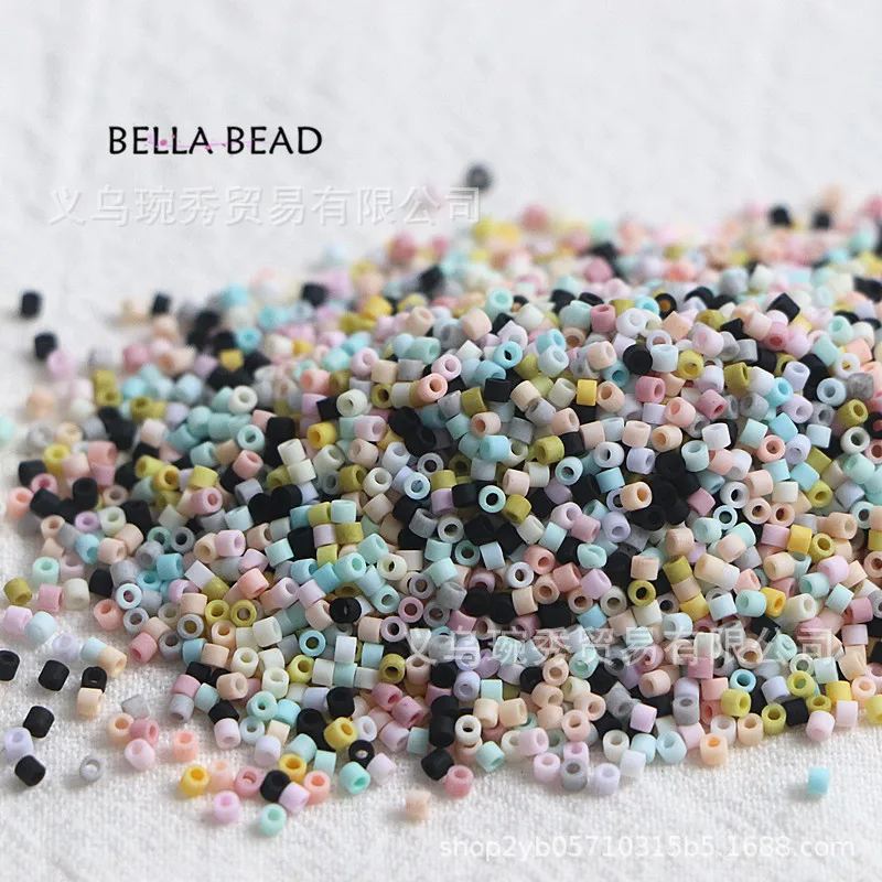 Handmade Matte Antique Macaron Glass Beads for DIY French Embroidery