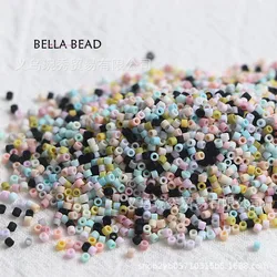 Handmade Matte Antique Macaron Glass Beads for DIY French Embroidery (Color mix 1)
