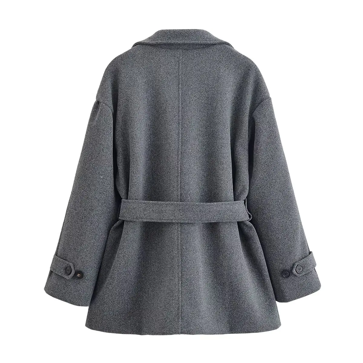 Women Autumn Winter Fashion With Belt Casual Coat Female Solid Long Sleeve Button Slim Wool Coat Lady Elegant Jackets Streetwear