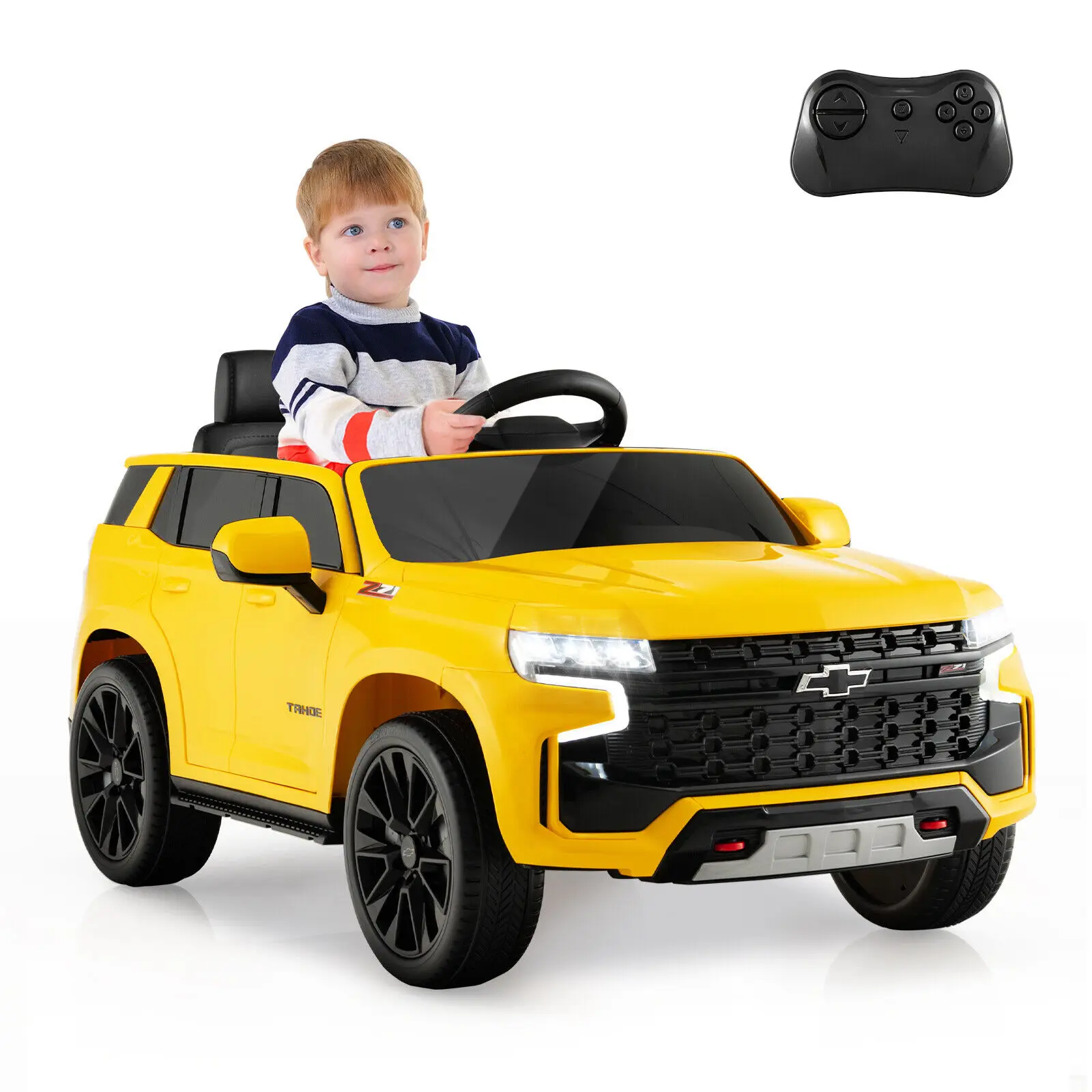 Babyjoy 12V Kids Ride On Car Chevrolet Tahoe Electric Truck SUV Remote w/ Music & Light