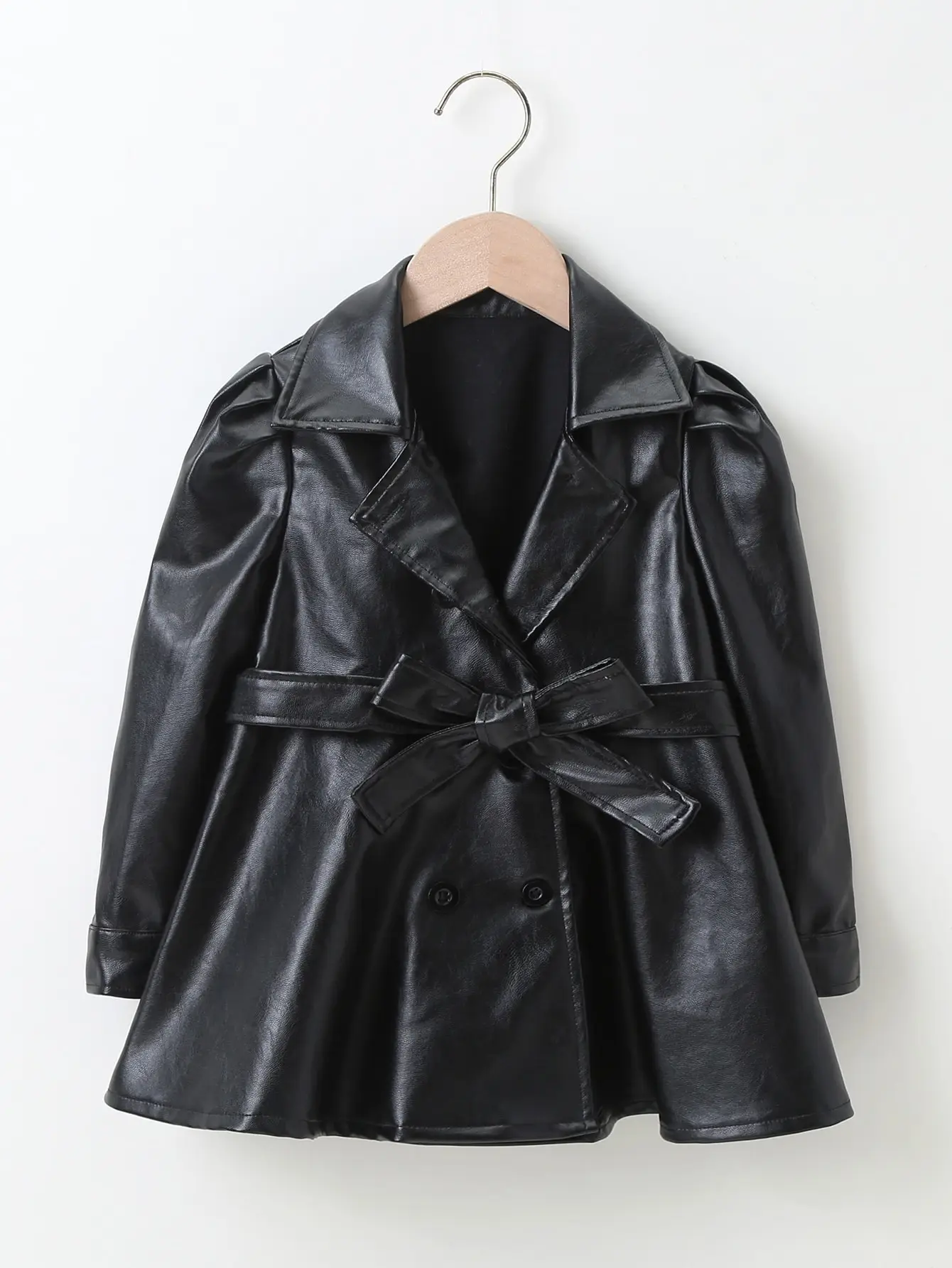 

Girls Fashion PU Leather Motorcycle Jacket Children's Outerwear Dress Coat
