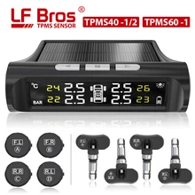 LF Bros TPMS Sensor Solar Power Digital Car Tire Pressure Monitoring System Tyre Tension Check Auto Security Alarm LCD Screen