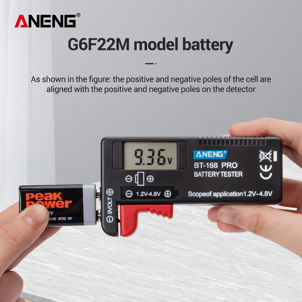 ANENG BT-168 PRO 1.2-4.8V AA/AAA/C/D Mini Battery Tester Quickly Testing for 18650 16340 14500 10440 Lithum Capacity |