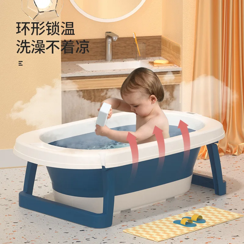Bañera grande plegable para bebé, bañera para sentarse, tumbado, hogar,  suministros para recién nacidos - AliExpress